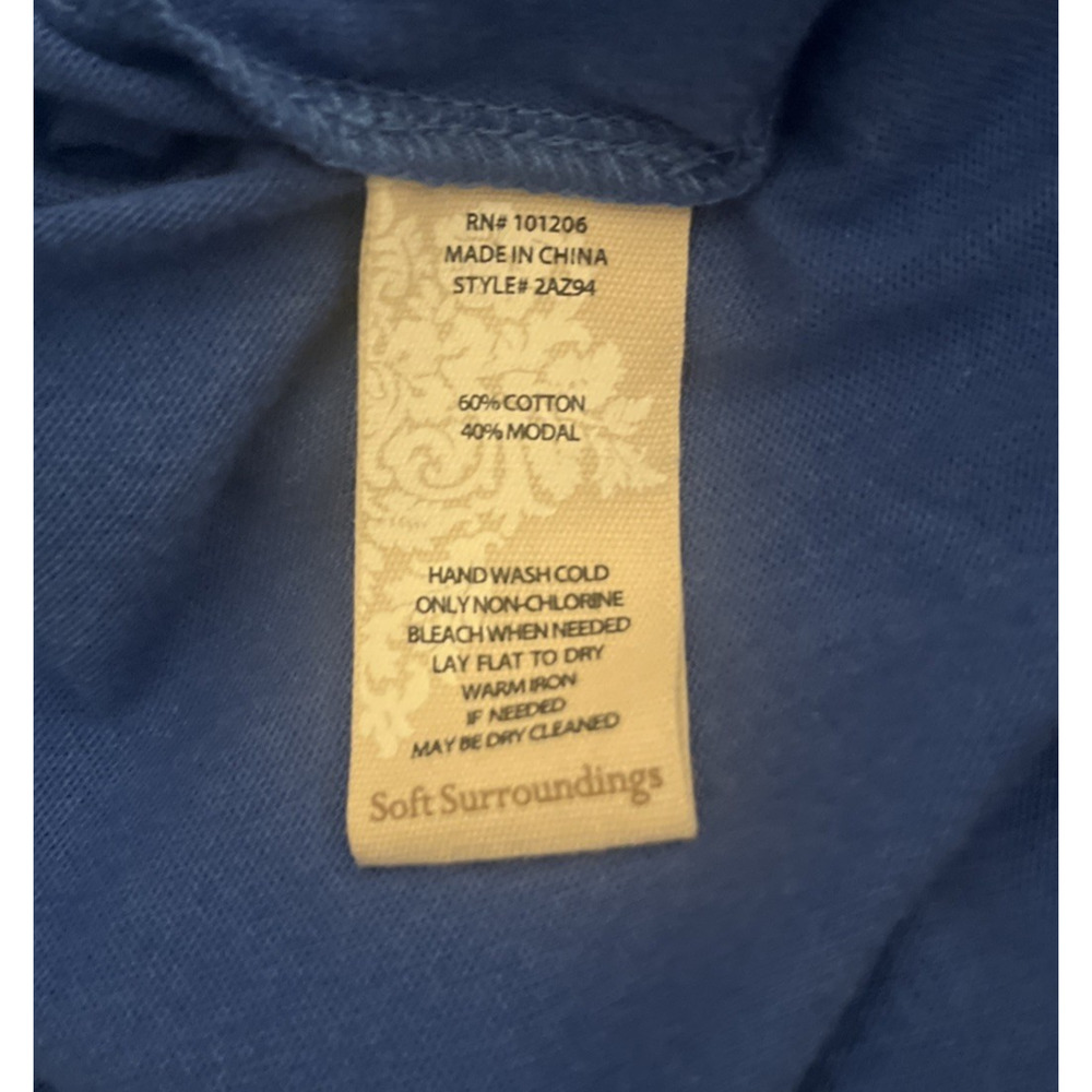 Soft Surroundings Springtime Ruffleneck Dress Medium Blue - Picture 10 of 11